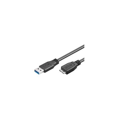 Cavo USB 3.0 con Micro-B, nero, spina USB 3.0 (tipo A)  Spina USB 3.0 micro (tipo B). Lunghezza del Cavo 1 m