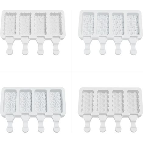 Silikon-Eisform, 4-teilige Eisform zum Selbermachen von Eis am Stiel für gefrorene Desserts (1/5)
