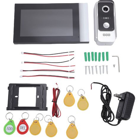 Interphone vidéo WiFi TY 7 pouces à 2 fils, sonnette intelligente HD 1080p avec application mobile, vision nocturne, angle de vue de 120°, prise US. Idéal pour la sécurité de votre domicile. (1/5)