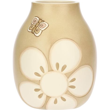THUN, Vaso in Ceramica Decorata a Mano, Versione Media, Linea Iconic Elegance, Idea Regalo per la Casa, Ø 15, h 19 cm
