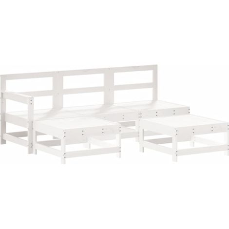Maison Exclusive - Set Salotto da Giardino 5 pz Bianco in Legno Massello di Pino