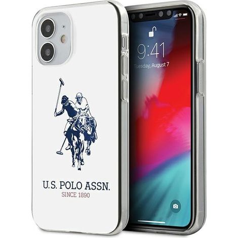 Custodia bianca lucida con grande logo US Polo per iPhone 12 mini (1/5)