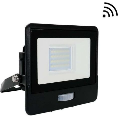 Projecteur LED Samsung V-TAC 20 W avec capteur PIR, noir, blanc chaud, IP65 (1/10)