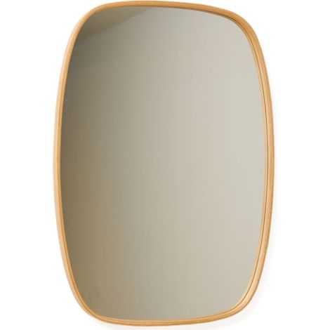 Spiegel Serrenti, Ovalform, Wandtyp, Strukturfarbe Transparent, 62x88h cm, Braun Eiche