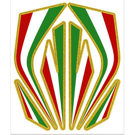Kit Decorazioni Fregi Tricolore Italia, 16 x 13,5 cm