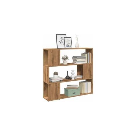 Bibliothèque séparateur en bois Driko 100cm - Simple et moderne-Marron clair (1/5)