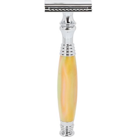 Rasoir Manuel Double Tranchant - Tête En Alliage De Zinc - Manche En Résine Anti-dérapant - Pour Rasage Professionnel Et Domestique - 1 Pièce (1/5)