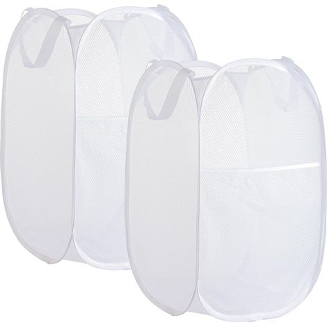 Panier À Linge Pliable - Maille Respirante - 36 x 36 x 58 cm - Pour Maison Bureau Voyage - 2 Pièces (1/5)