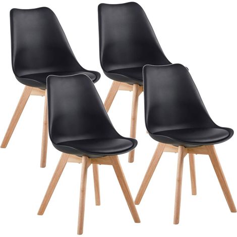 Set 4 sedie con gambe legno stile nordico - Candice (1/5)