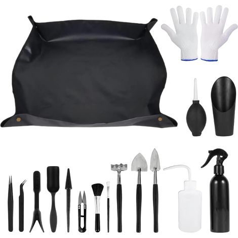 Tapis de Rempotage, Lot de 16 Outils de Jardinage, 48 x 48 cm Tapis de Rempotage, Mini Kit D'outils de Jardin, Imperméables Tapis de Jardin Pliable, pour le Jardinage, les Pots et les Plantes Grasses (1/5)