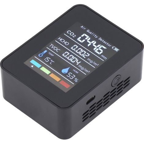 Détecteur CO2 Qualité de l'Air avec Capteur Infrarouge, Thermomètre Hygromètre pour Maison et Plantation (1/5)