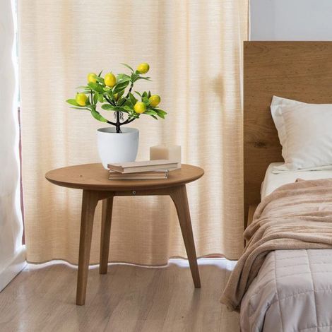 Citronnier Artificiel - Pot Blanc - Hauteur 24 Cm - Pour Intérieur Salon Bureau Maison - 1 Pièce (1/5)