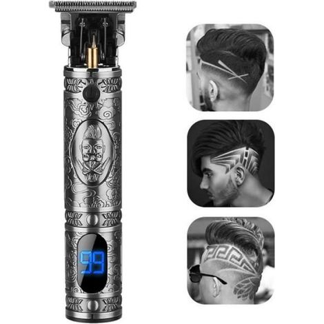 Tondeuse À Cheveux - Écran LCD Rechargeable Sans Fil - Lame En T - Pour Hommes - 1 Pièce (1/4)