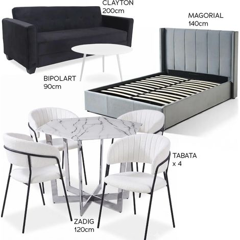 Pack aménagement 'Prestige Moderne' Noir Gris Blanc (1/5)