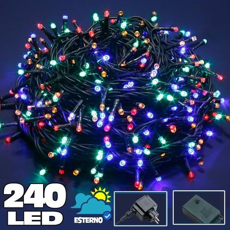 TrAdE Shop Traesio - Catena Luci A Led Luminosa Natalizia 240 Led Multicolor Con 8 Giochi Lucciole - (1/2)