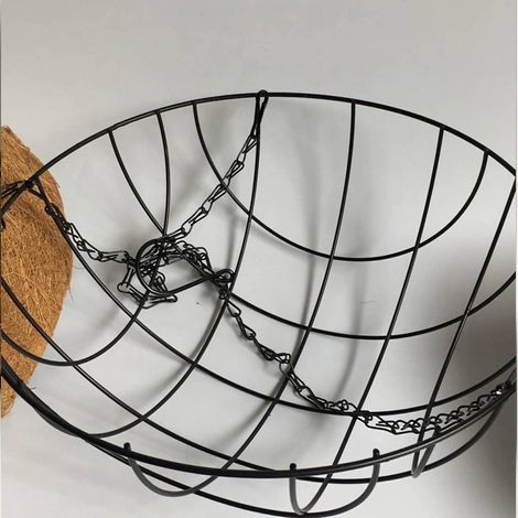 SUNGOOYUE Pot de fleurs suspendu en métal, support semi circulaire fil fer (1/4)