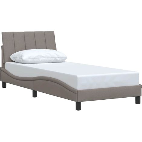 vidaXL Giroletto senza Materasso Hanko Tortora 90x190 cm Tessuto (1/4)