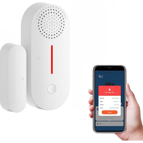 Allarme domestico wireless, sensore porta WiFi con controllo remoto tramite app, allarme luminoso, timer, non richiede hub, compatibile con sistemi di allarme antifurto.