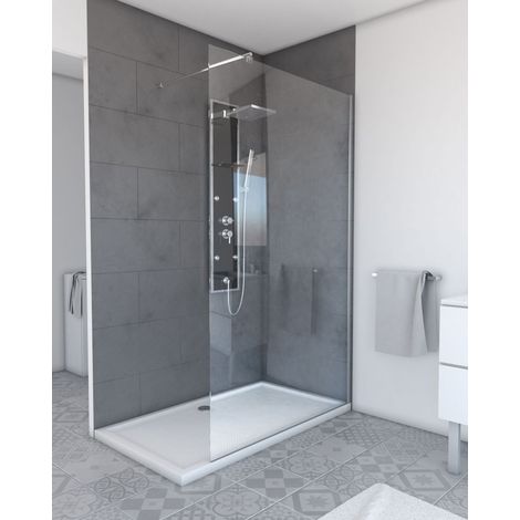 Parete doccia 120x200cm - Vetro temperato trasparente 8mm - Profilo Cromato - FREEDOM 2 CHROMED (1/3)