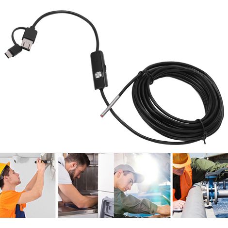 AN100-3.9 (3,9 mm) 3-in-1 HD-Endoskop für Android-Telefone, Endoskop für die Inspektion von Rohrleitungen und Kfz-Ausrüstung, 2 m starres Kabel. (1/5)