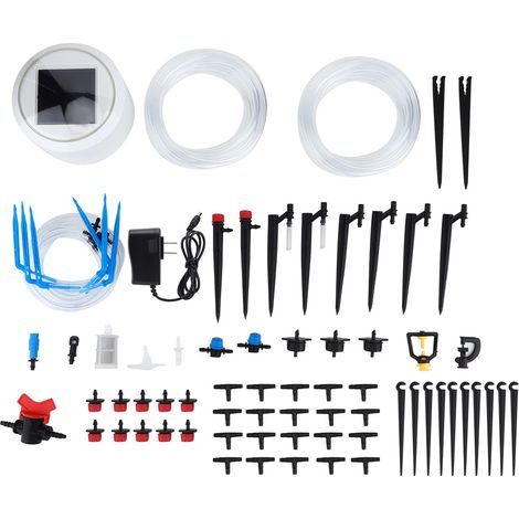 Arroseur automatique solaire Programmateur d'arrosage intelligent avec batterie 5 modes d'irrigation programmable 7 jours kit complet tuyaux (1/5)