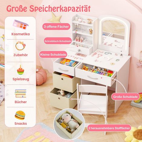 Tocador infantil con iluminacion tocador infantil con espejo tocador blanco (1/5)