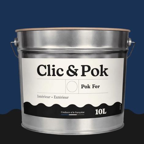 Peinture Fer Antirouille – Métal Extérieur Intérieur, Satinée, Protection Rouille - 10L - RAL 5013 - Bleu cobalt