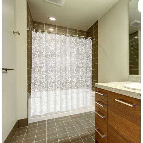 RIDEAU DE DOUCHE PVC CALDEA BLANC - 180X200 CM