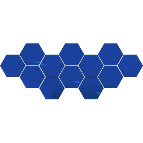 6 Miroir autocollant hexagonal, finition argent or arc-en-ciel, décoration murale salle de bain, matériau résistant à l'eau (1/5)