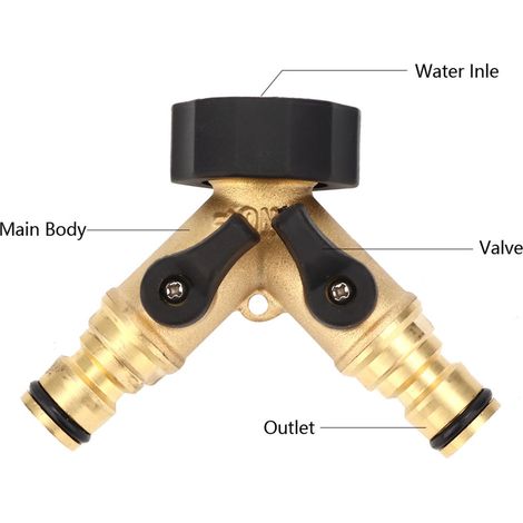Raccord de tuyau d'arrosage en cuivre G1 FNPT DN25, outil de répartition d'eau pour robinet (1/5)