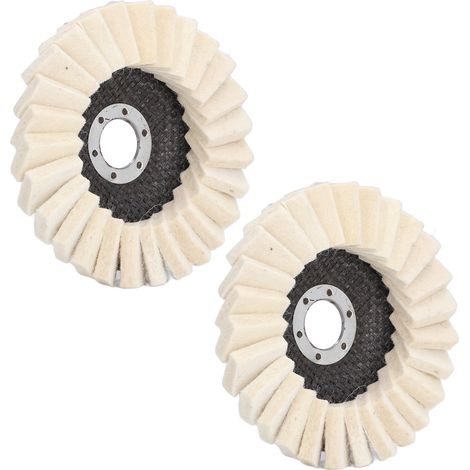 Lot de 2 disques de polissage en feutre de laine ondulé de 12,7 cm (5 pouces) pour polisseuse rotative (1/5)