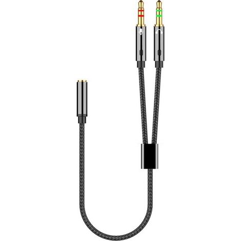 Adattatore Jack Audio Stereo 3,5mm, Adattatore Splitter Y per Microfono e Cuffie, per PC PS4 Xbox One Computer, cuffie-0.5m (1/5)