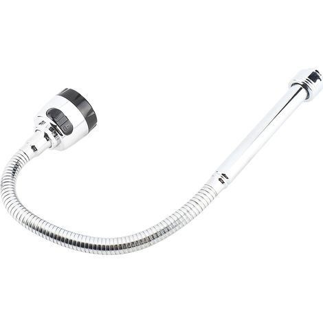 Robinet de Cuisine Flexible en Acier Inox 304 avec Buse Rotative 360°, Tête Double-Fonction et Cartouche Céramique (27cm, Chrome) (1/5)