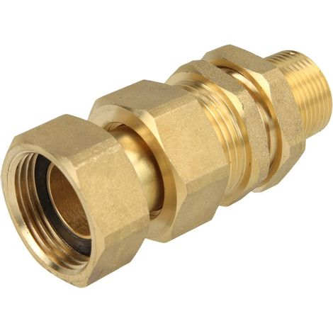 Raccord pour compteur eau, laiton sortie Qn 2,5 - 1’’ FM x 1’’ FF