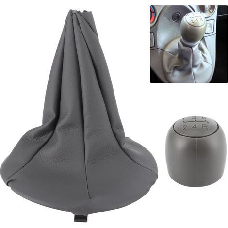 Speed Gear Shift Knob, Leather Gear Shift Knob Cover for Fiat Panda 03-12 / for Fiat 500 500C 07-13 (1/5)