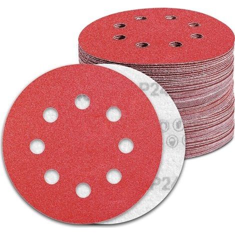 Disques Abrasifs 125mm Grain 240 Papier Poncer 100 Pièces 8 Trous Disque Poncage pour Ponceuse Excentrique (1/5)