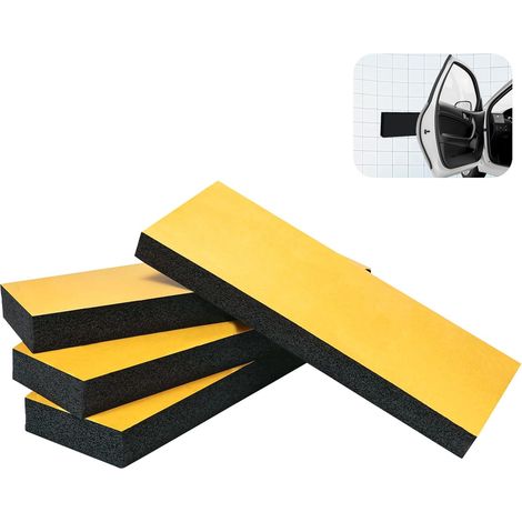 4Pcs Mousse Protection Garage, Protection Portiere Voiture Autocollante 30 x 10 x 3 cm, Mousse Antichoc, Plaque Mousse pour La Protection Mur de Voiture Et de Garage, Noir (1/5)