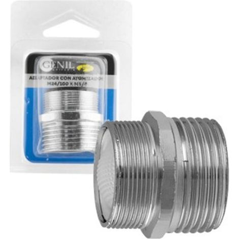 Adaptateur de robinet avec atomiseur M24/100, sortie M3/4, GENIL.