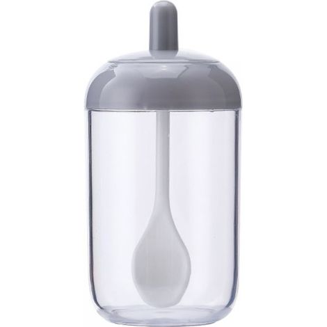 2 pots à épices avec couvercles intégrés et cuillères, design 2-en-1, hauteur 13 cm, pour sel, poivre, cannelle, cumin et autres épices (1/5)