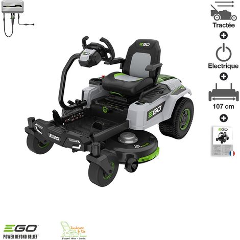 Ego Power+ – Tracteur tondeuse sur batterie 107 cm – 4 moteurs brushless – Vitesse jusqu'à 11,3 km/h – 10 hauteurs de coupe – ZT4201ES