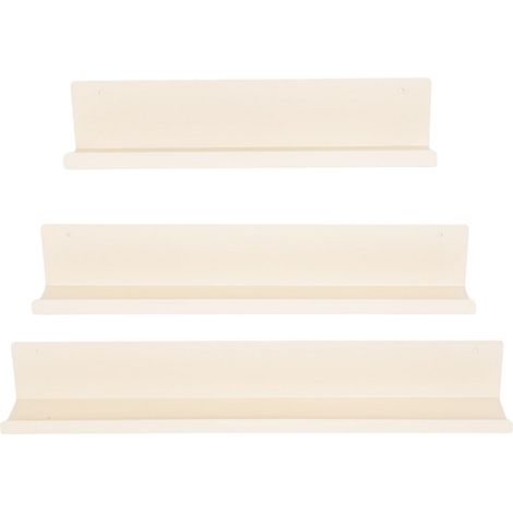 Lot de 3 Étagères Murales en Métal Beige pour Rangement et Décoration - 40/50/60 cm - PANGIVO (1/5)