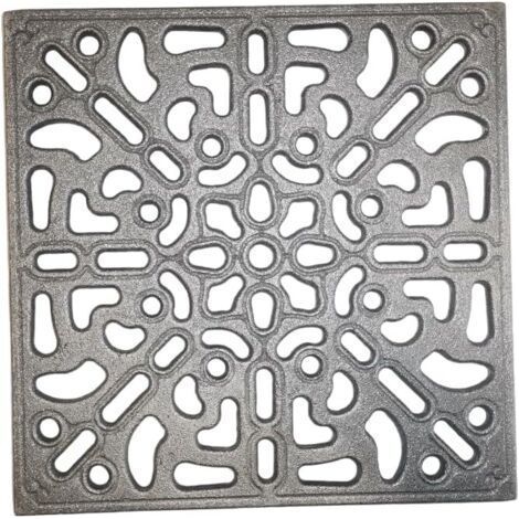 1 - Grille De Ventilation - Fonte - Design Décoratif Moderne - Pour Hottes Et Cheminées - Résistante - Gris - 25x25 Cm (1/5)