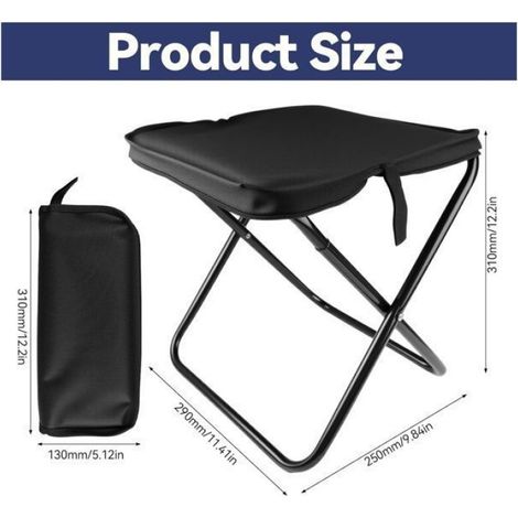 Tabouret Pliant Camping 31CM Tabouret De Camping Pliable Portable pour Plage Pêche Randonnée Voyage Extérieur (Noi CHAISE DE JARDIN (1/5)