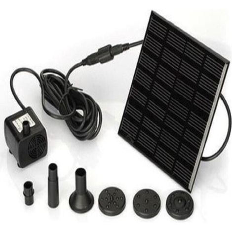 7V 1,2W Solarbrunnenpumpe, Solarwasserpumpe mit 6 Düsen, bürstenloses Tauchbrunnen-Set, 11x11cm
