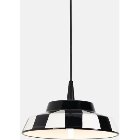 Circus Lampada a Sospensione LED Design in Ceramica Bianco e Nero Diametro 24 cm, Sorgente Luminosa LED TRIAC 2700K 8W, Ideale per Interni