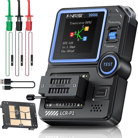 Tester per transistor LCR-P1, tester per transistor MOSFET e condensatori, tester per componenti elettronici SMD, tester per diodi, triodi, diodi Zener, resistenza, induttanza e batterie, misuratore L