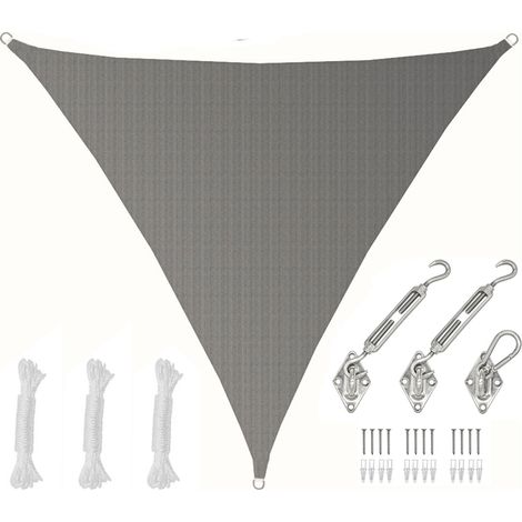 5x5x5 Toldo Parasol Transpirable - Vela de Sombra Triangular con Fijación Inox (1/5)