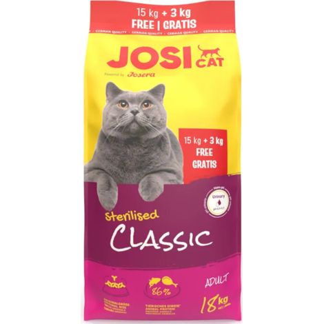 Josera JosiCat Classique Stérilisé 15 kg 3 kg