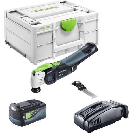 Festool VECTURO OSC 18 E-Basic herramienta oscilante sin cable 18 V Starlock Max Brushless + 1x batería 5.0 Ah + cargador rápido + systainer (1/5)