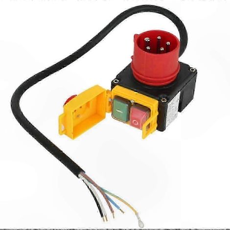 Disjoncteur combiné 380V avec arrêt d'urgence pour commande de sécurité industrielle (1/4)